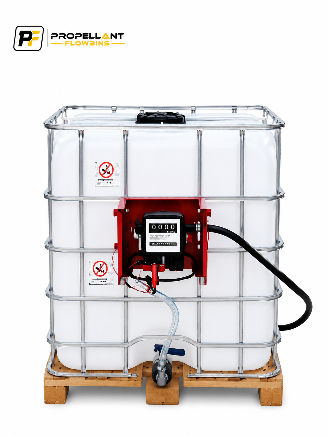 1000L IBC Diesel Flowbin Standard – 12V 45LPM Pump with Regulatory Signage