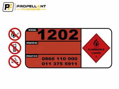 Diesel Regulatory Signage Stickers 1202 – Hazmat Compliance Labels (Pack of 2)