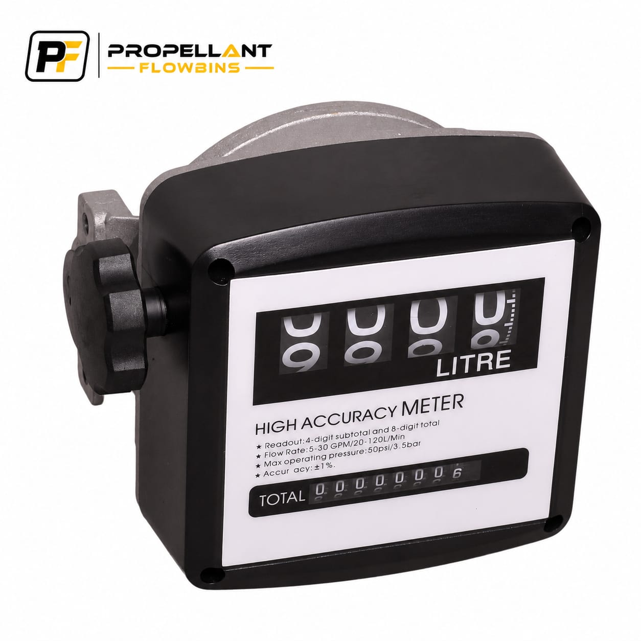 4-Digit High Accuracy Diesel Flow Meter – 120LPM, 1% Accuracy, 1" BSP