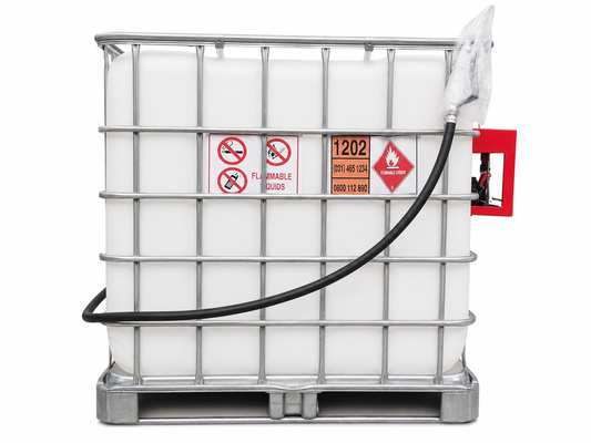 1000L IBC Diesel Flowbin Full Kit – 45LPM Pump, Manual Nozzle, Meter & Hose