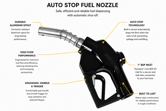 Auto Stop Diesel Fuel Nozzle 90LPM – Automatic Shut-Off for Safe Refuelling