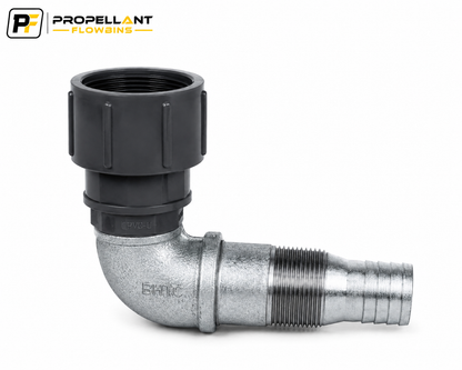 IBC Flowbin Bottom Adaptor Kit – 90° Elbow, Reducing Bush & Silicone Sealed Fittings