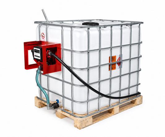 1000L IBC Diesel Flowbin Standard – 12V 45LPM Pump with Regulatory Signage