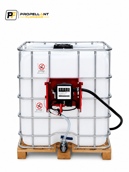 1000L IBC Diesel Flowbin Standard – 12V 45LPM Pump with Regulatory Signage
